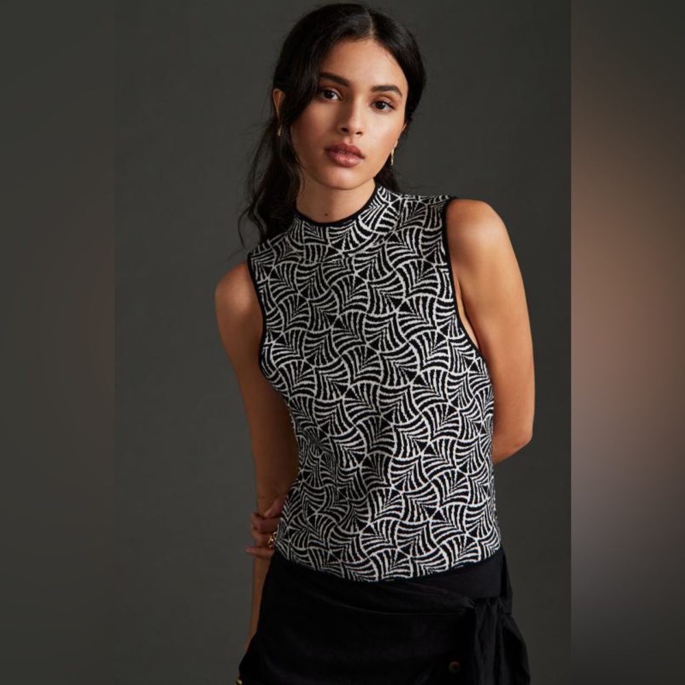 NWTO Anthropologie MAEVE MARIA MOCK NECK SWEATER TANK Sz MP